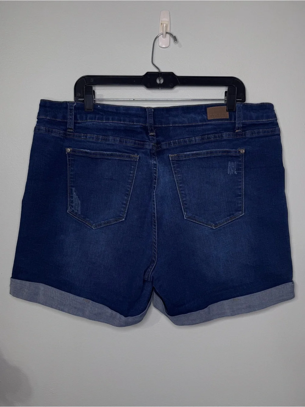 Judy Blue JB1529 Dark Blue High Waisted Distressed Cuffed Denim Shorts 2XL 2X